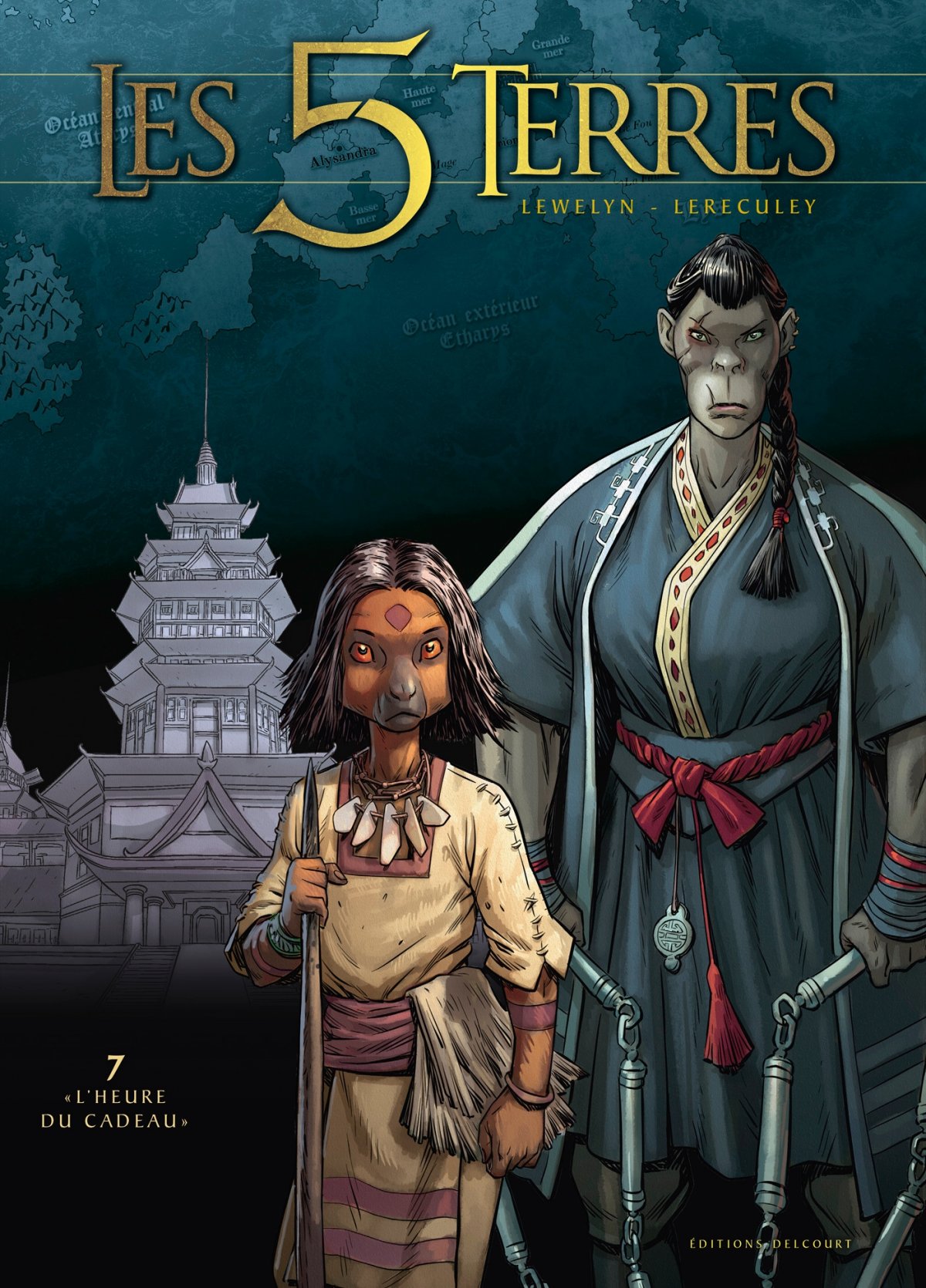 Heure du cadeau (L') - Série 5 Terres (Les) par Lewelyn et Jérôme Lereculey - Couverture