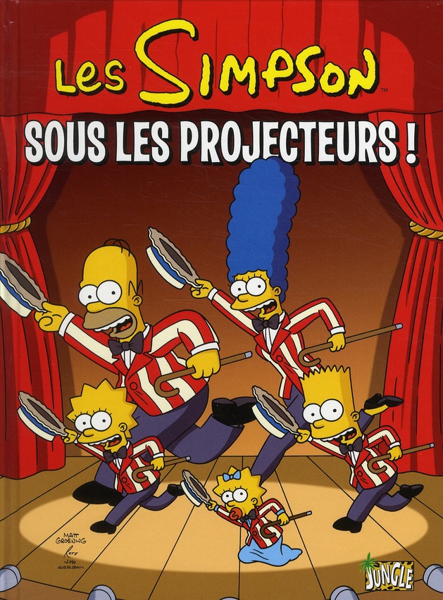 Sous les projecteurs - Série Simpson (Les) par Andrew Gottlieb, Gary Glasberg, Lona Williams, Jeff Rosenthal, Steve Vance, Matt Groening, Bill Morrison, Tim Harkins, Tim Bavington, Luis Escobar, Phil Ortiz et Fanny Soubiran - Couverture