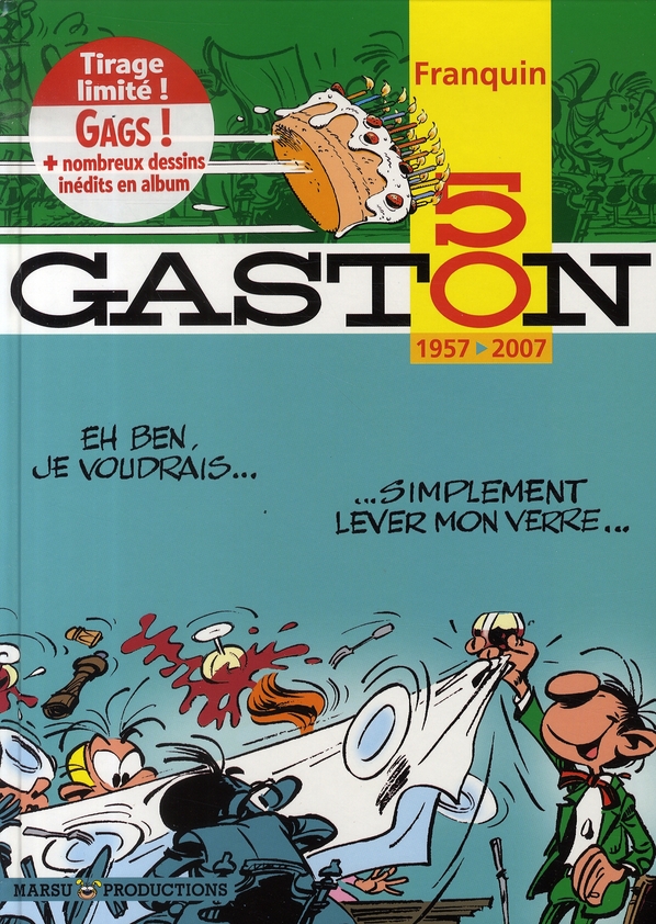 Gaston 50 ans (1957-2007) - Série Gaston par Frédéric Jannin, Yvan Delporte et André Franquin - Couverture