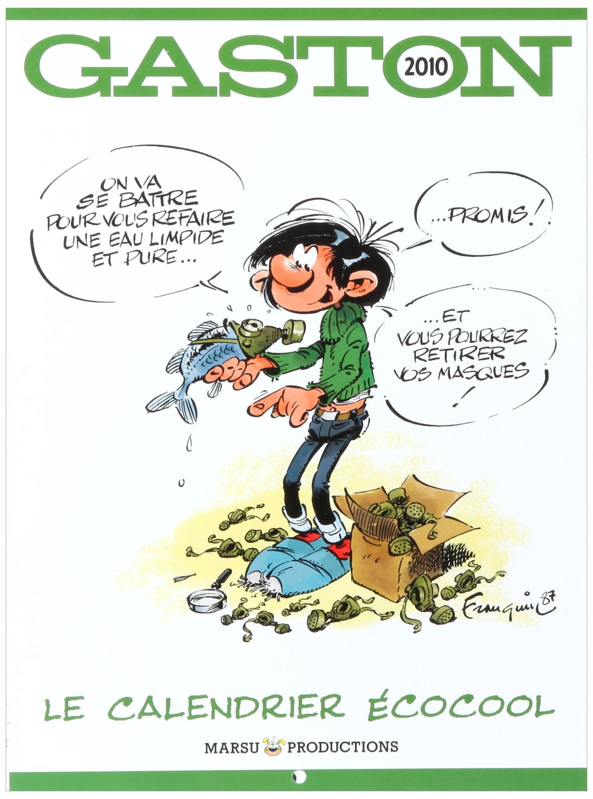 Calendrier Gaston Lagaffe 2010 - Le Calendrier Ecocool - Série Gaston par André Franquin - Couverture