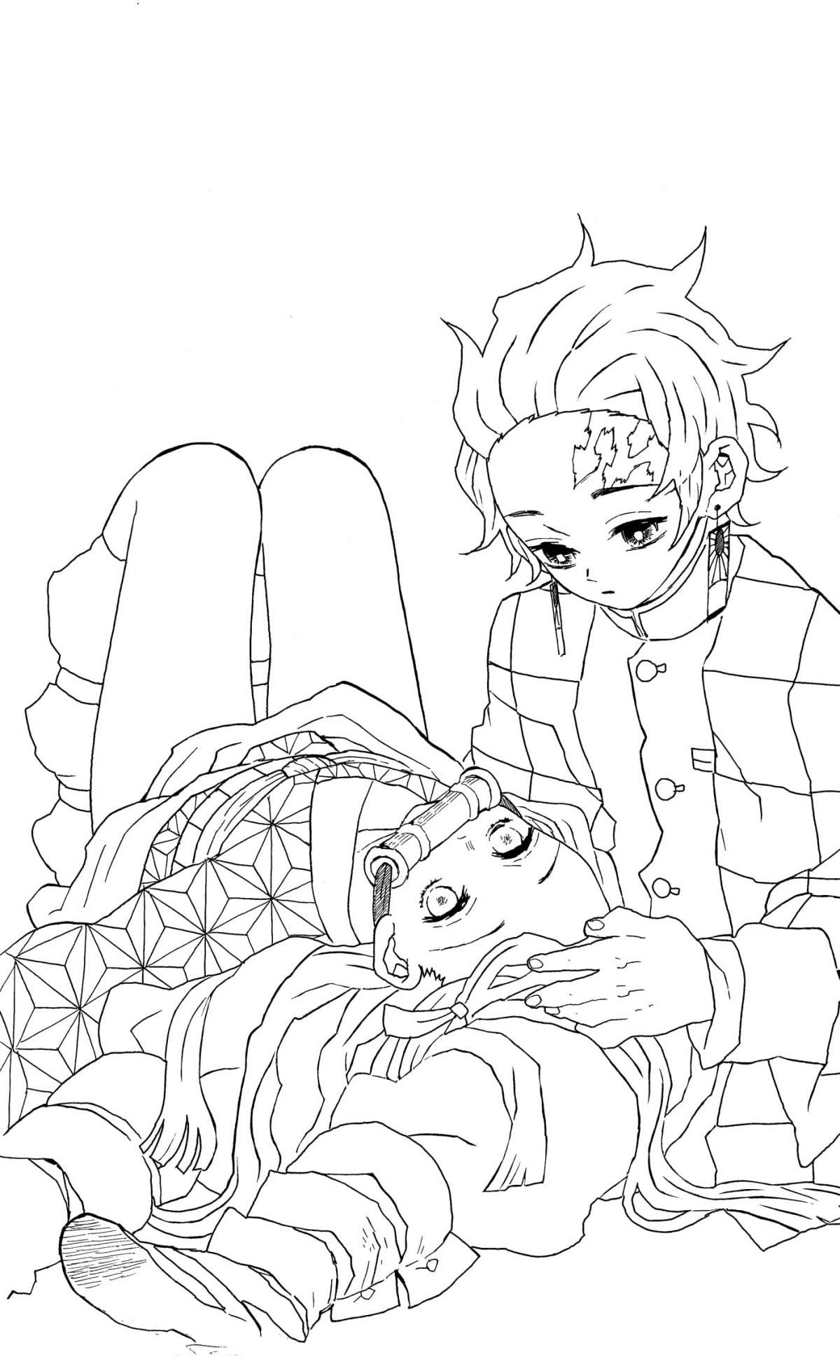 Demon Slayer - Livre de coloriage Rouge - Extrait 1