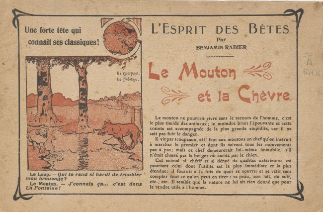 Mouton et la chèvre (Le) - Série Esprit des bêtes (L') par Benjamin Rabier - Couverture
