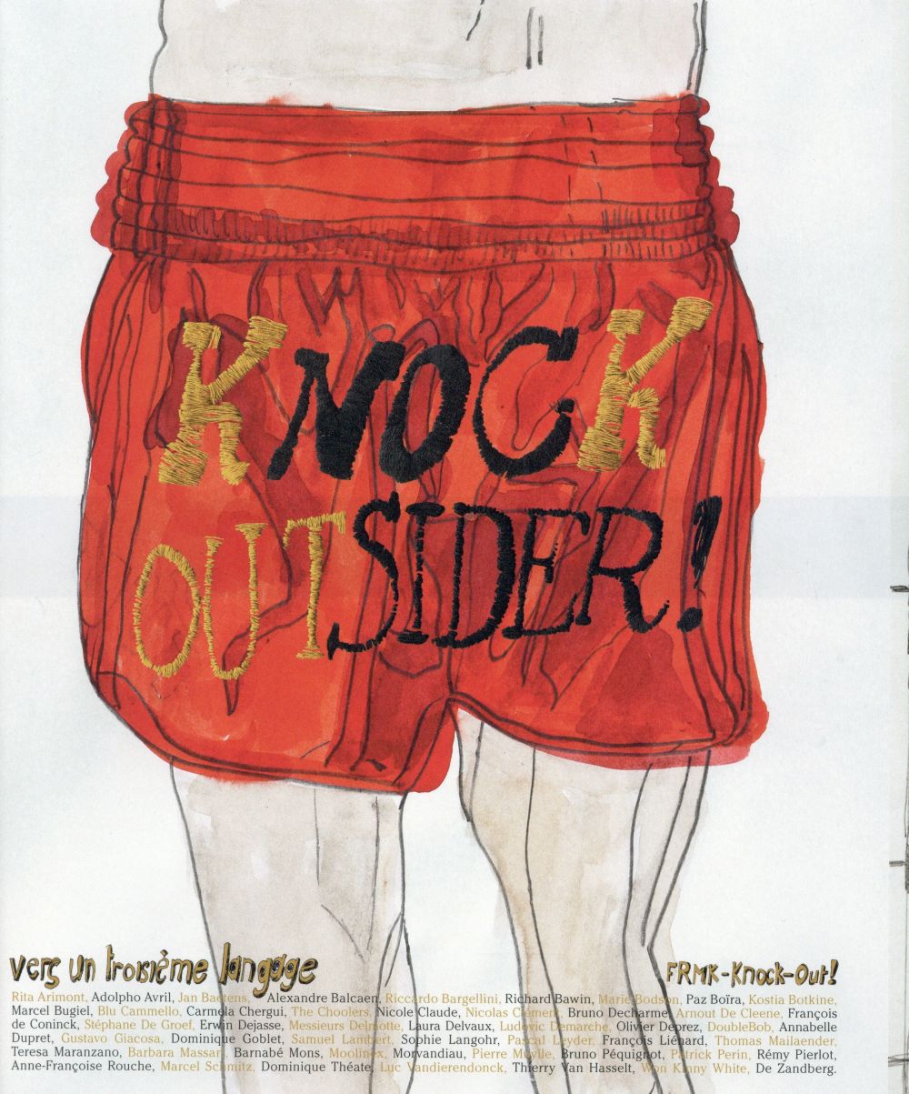 Knock Outsider par Erwin Dejasse, Nicole Claude, Stéphane De Groef, Rémy Pierlot, Marcel Schmitz, Jan Baetens, Thierry Van Hasselt, Paz Boïra, Morvandiau, Olivier Deprez, Moolinex, Dominique Goblet et Doublebob - Couverture