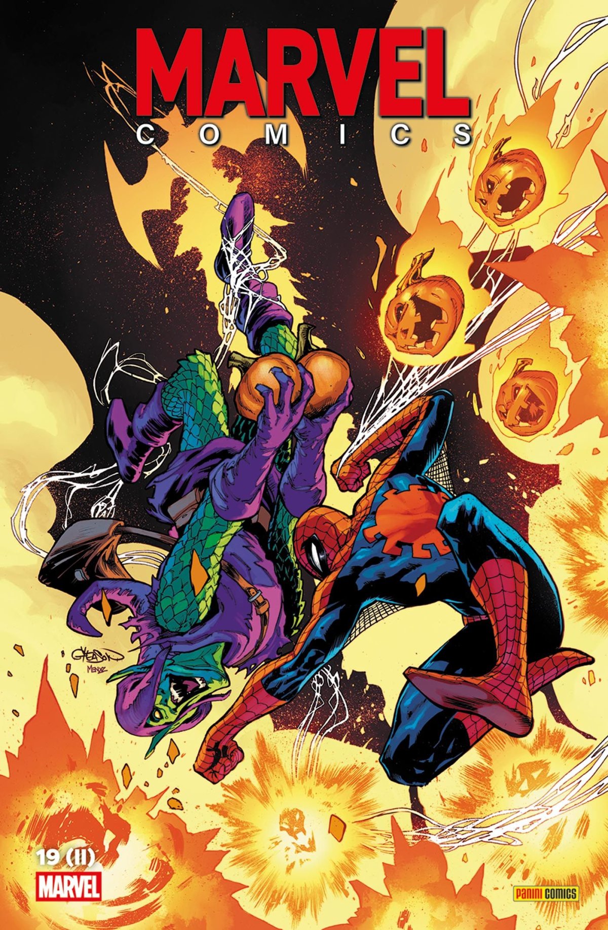 Marvel Comics 19 - Série Marvel Comics par Lee Gatlin, Jed MacKay, Steve Orlando, Joe Kelly, Al Ewing, Zeb Wells, Dan Slott, Oren Junior, Scott Hanna, Mark Farmer, Jose Luis, Jan Bazaldua, Valerio Schiti, Paolo Rivera, Ed Mcguinness, Todd Nauck, Paco Medina, John Romita Junior, Mark Buckingham et Humberto Ramos - Couverture