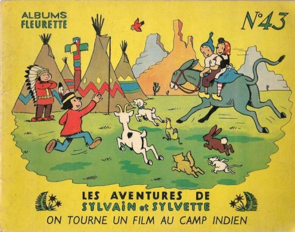 On tourne un film au camp indien - Série Sylvain et Sylvette par Claude Dubois et Bélom - Couverture
