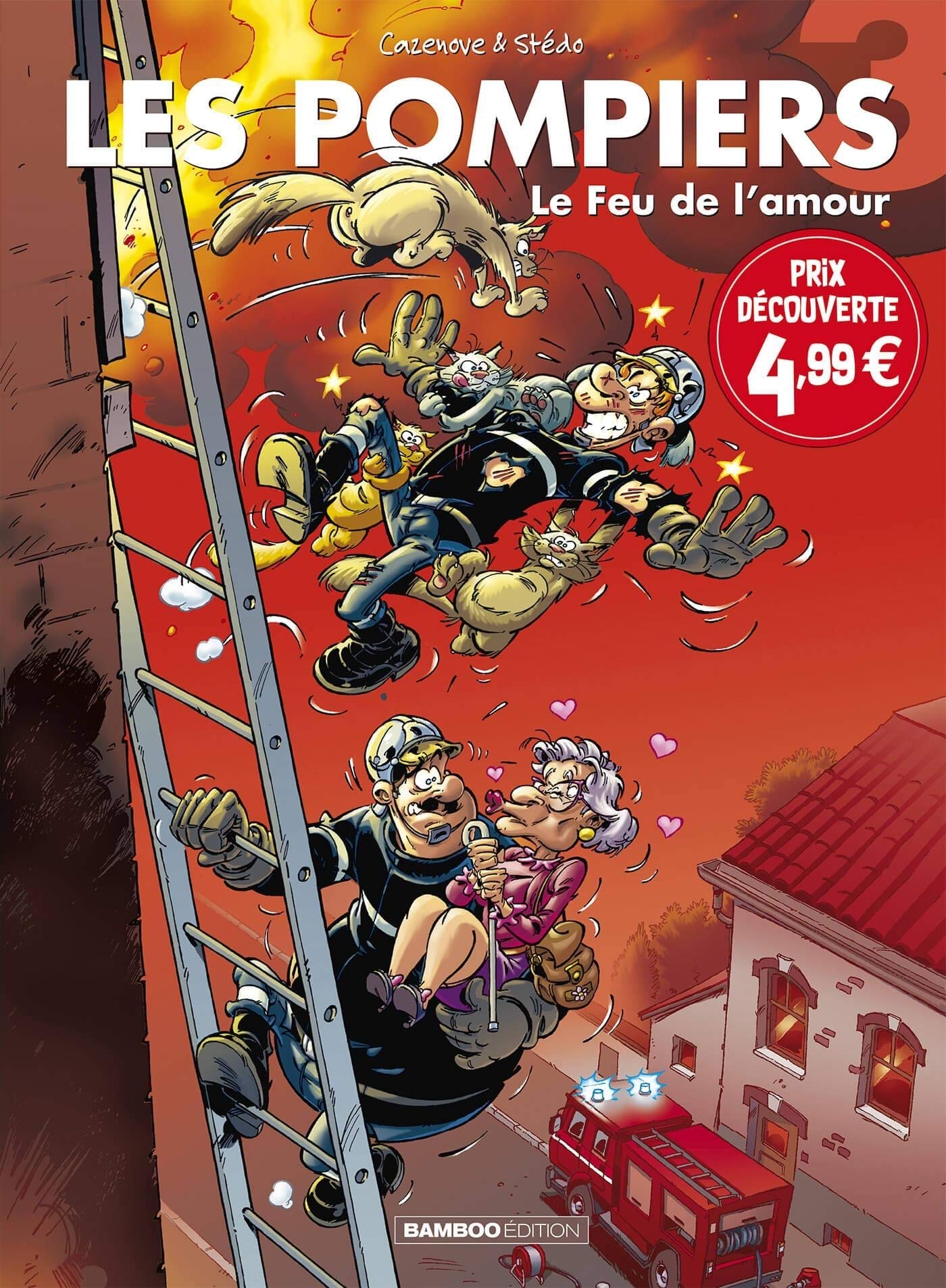 Feu de l'amour (Le) - Série Pompiers (Les) par Christophe Cazenove et Stédo - Couverture