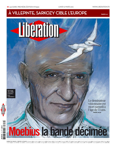 Enki Bilal rend hommage à Moebius en Une du journal Libération