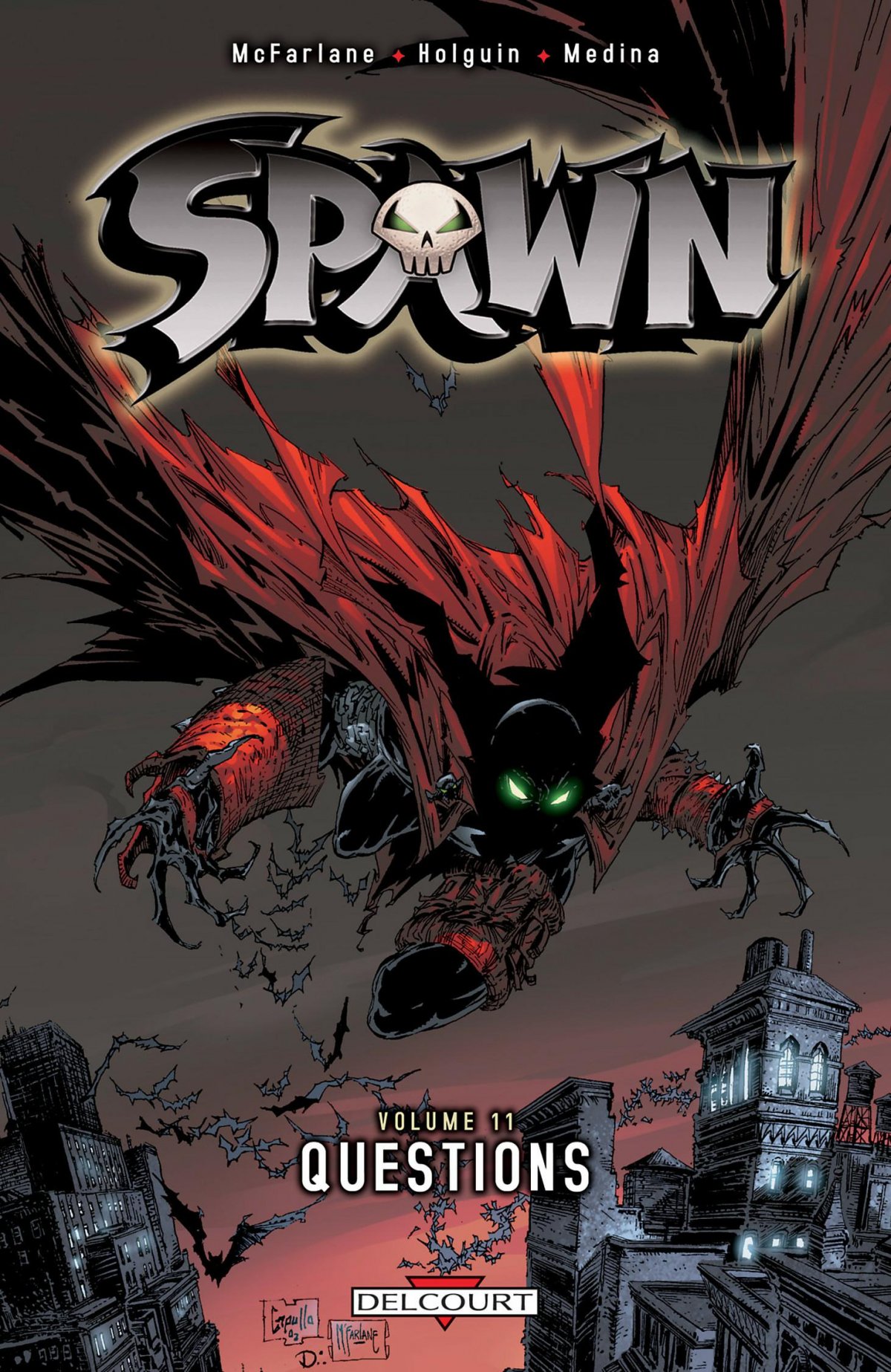 Questions - Série Spawn par Brian Holguin, Todd McFarlane, Steve Niles, Crime Lab Studios, Victor Olazaba, Allen Martinez, Danny Miki et Angel Medina - Couverture
