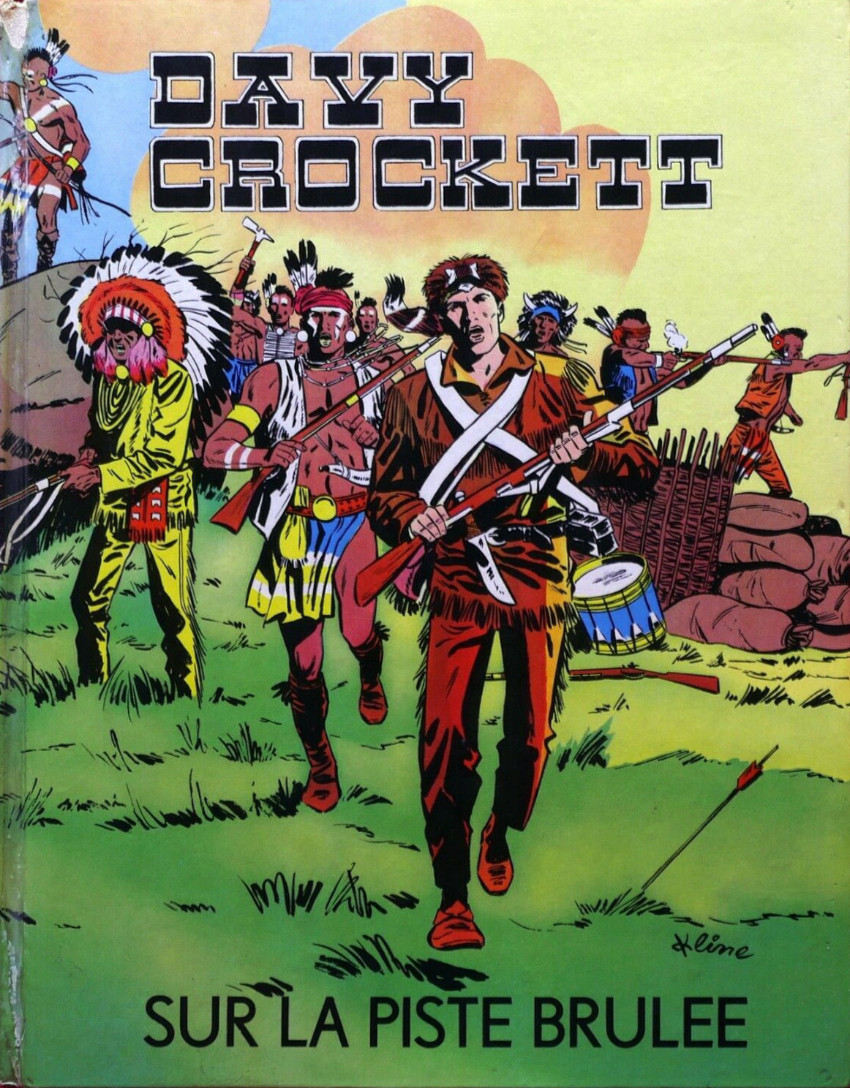 Sur la piste brûlée - Série Davy Crockett (Vaillant) par Jean Ollivier / Maraud et Kline - Couverture