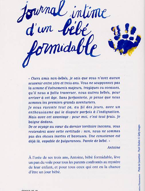Journal intime d'un bébé formidable - Extrait 1