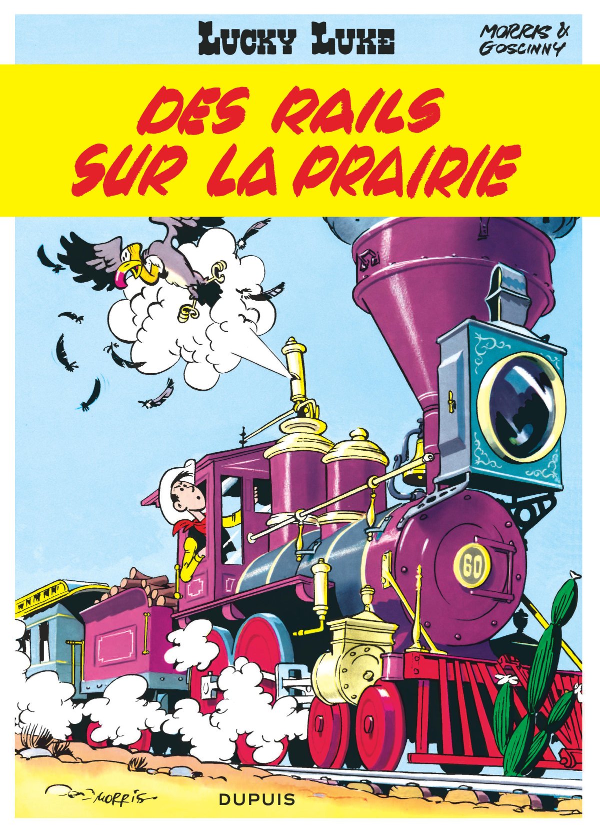 Rails sur la prairie (Des) - Série Lucky Luke par René Goscinny et Morris - Couverture