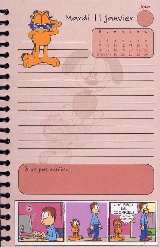 Garfield - Agenda scolaire 2010-2011 - Extrait 1