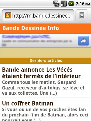Bande Dessinée Info en version mobile [ARCHIVE]