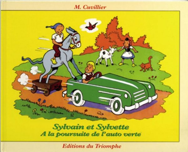 A la poursuite de l'auto verte - Série Sylvain et Sylvette (Triomphe) par Maurice Cuvillier - Couverture