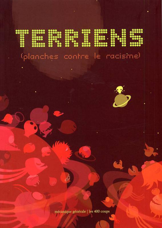 Terriens par Éléonore Goldberg, Catherine Ocelot, Pierre Bouchard, Francis Desharnais, PisHier, David Turgeon, Leife Tande, Philippe Girard / PhlppGrrd, Jimmy Beaulieu et Iris Boudreau - Couverture
