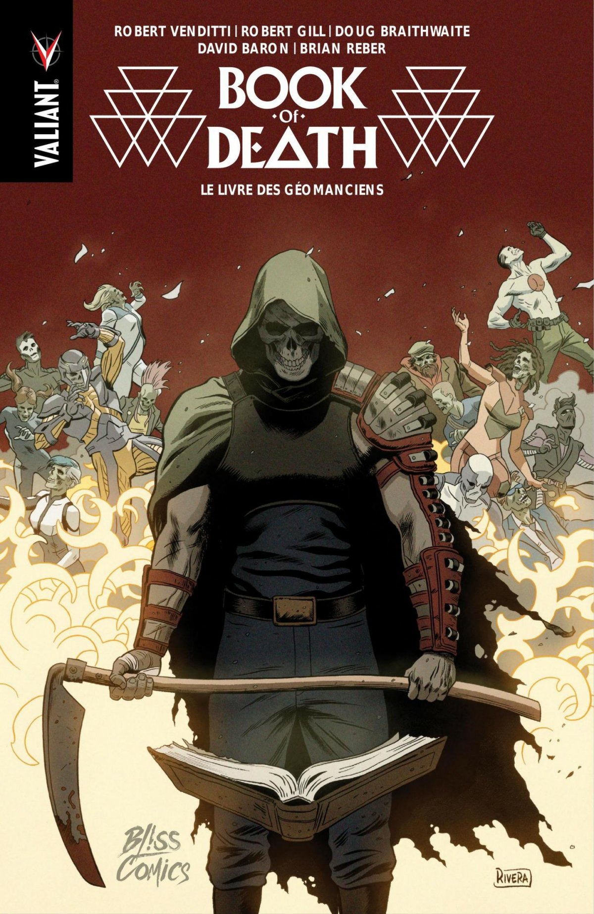 Book of Death par Matt Kindt, Robert Venditti, Jeff Lemire, Joshua Dysart, Ryan Winn, Cafu, Robert Gill, Clayton Henry, Kano, Doug Braithwaite, David Baron et Trevor Hairsine - Couverture