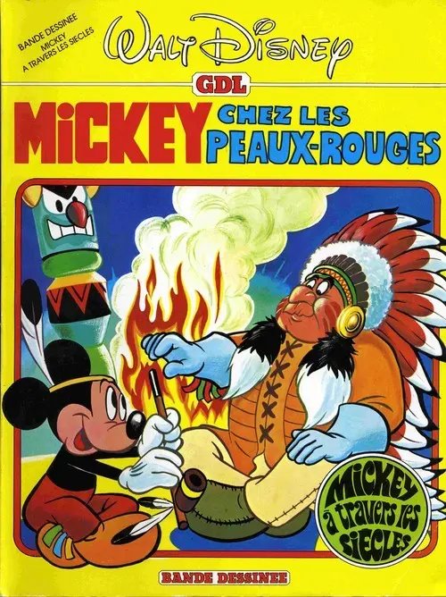 Mickey chez les peaux-rouges - Série Mickey à travers les siècles par Pierre Fallot et Pierre Nicolas - Couverture