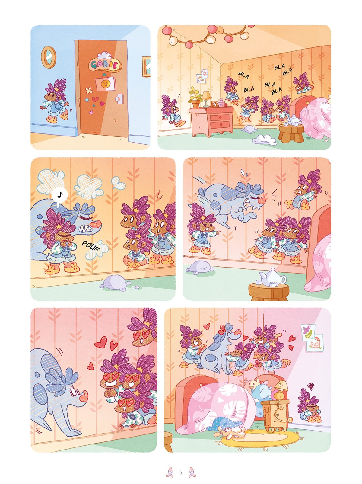 Gabie aux craies de couleurs 2 - Extrait 1