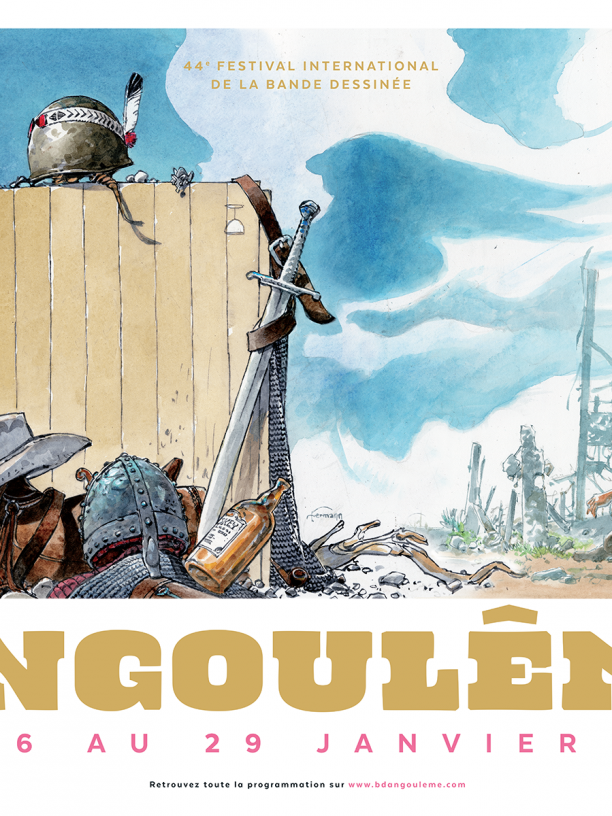 Affiche réalisée par Hermann pour le festival d'Angoulême du 26 au 29 janvier 2017