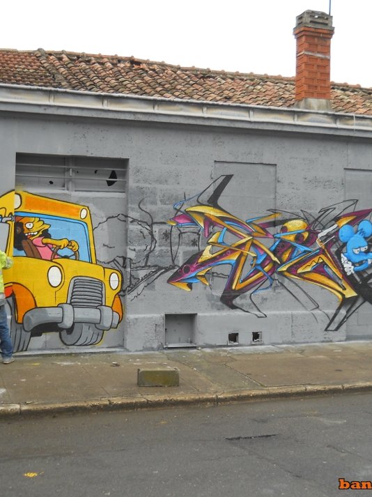 La fresque Simpson à Angoulême pendant sa réalisation (5)