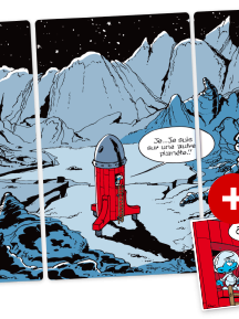 Plaque émaillée Cosmoschtroumpf - Version triptyque (tirage limité à 13 exemplaires)