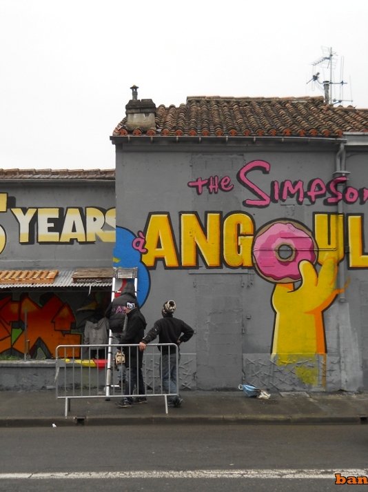 La fresque Simpson à Angoulême pendant sa réalisation (4)