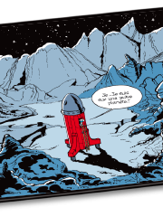 Plaque émaillée Cosmoschtroumpf - Version classique (1 150 euros, tirage entre 60 et 70 exemplaires)