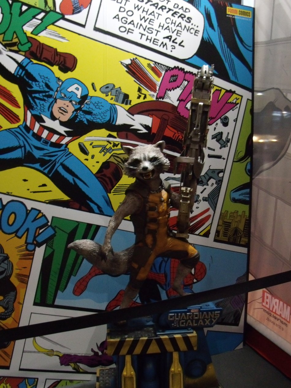 Collectors et objets dérivés était évidemment en vente au Comic Cn Paris 2016, comme ce très convaincant Rocket Racoon