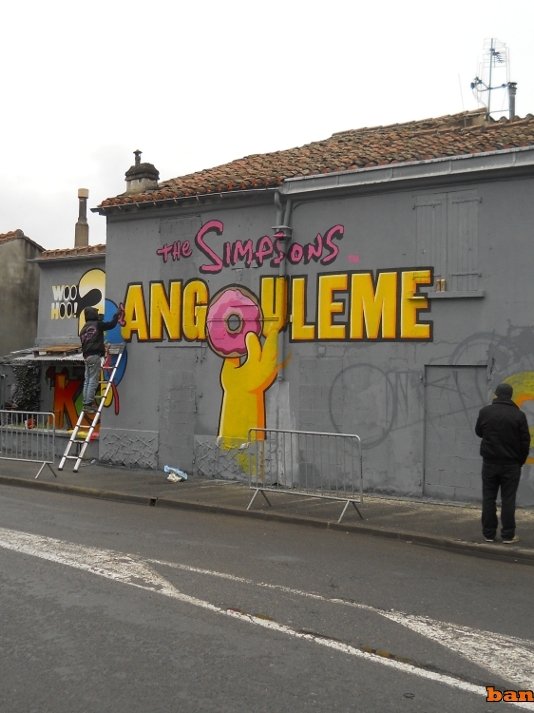La fresque Simpson à Angoulême pendant sa réalisation (3)