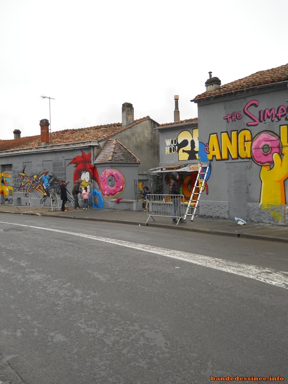 La fresque Simpson à Angoulême pendant sa réalisation (2)