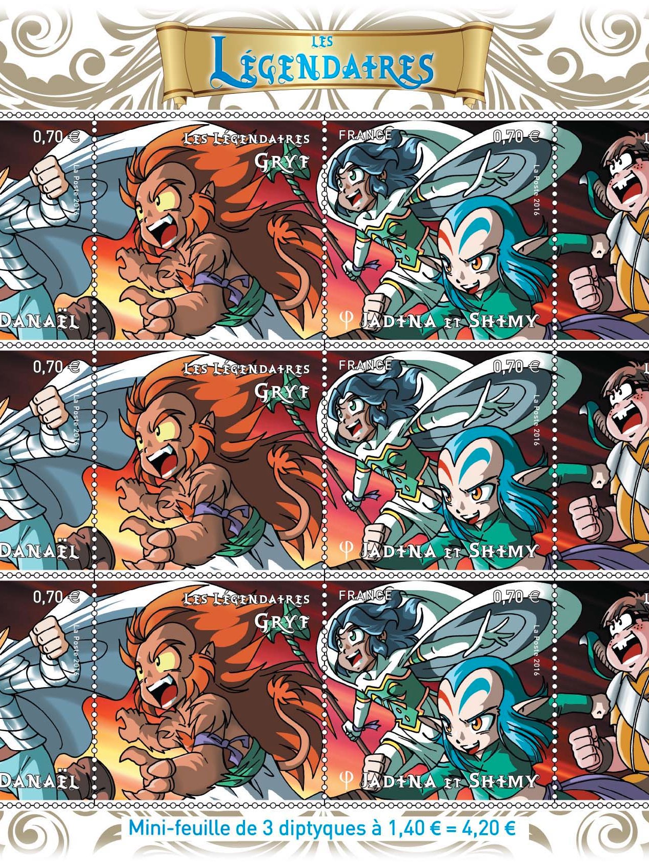 Mini-feuille Les Légendaires